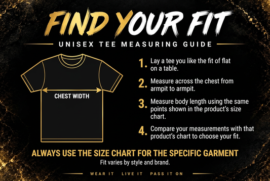 VOLTfits shared unisex tee measuring guide